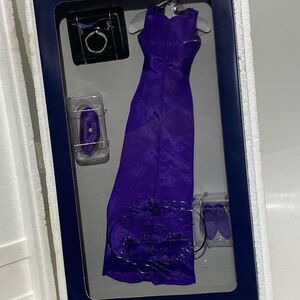 Franklin Mint Diana The People's Princess Portrait Doll Purple Gown Ensemble
